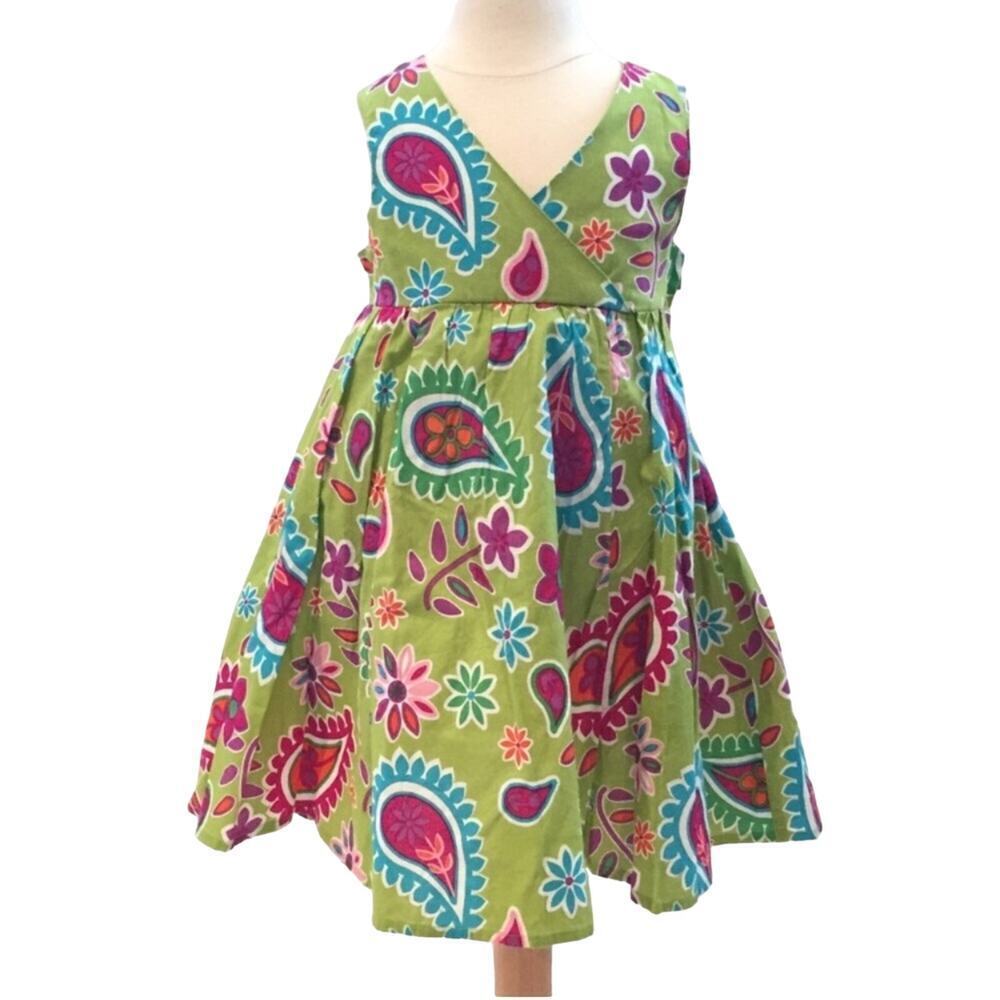 NWT So Jenni Girls 2T Green Paisley Floral Sleeveless Dress